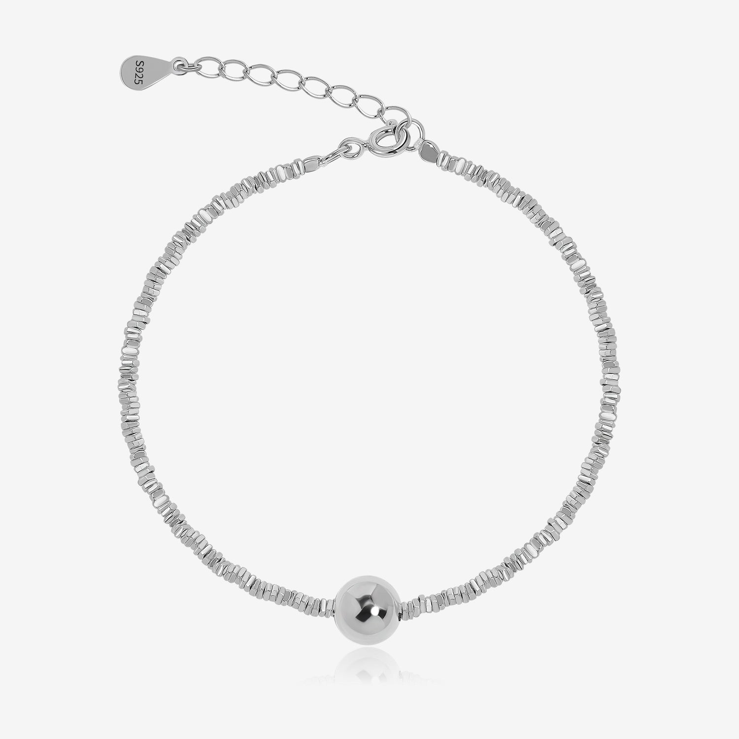 Round Silver Beads Bracelet