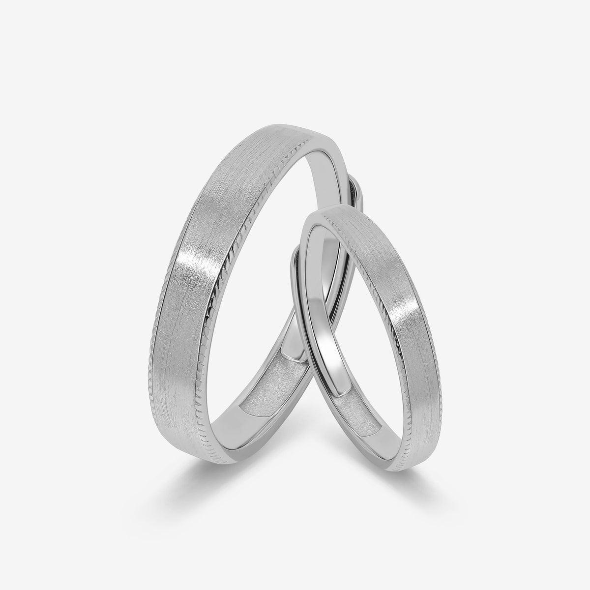Simple Satin Finish Couples' Rings
