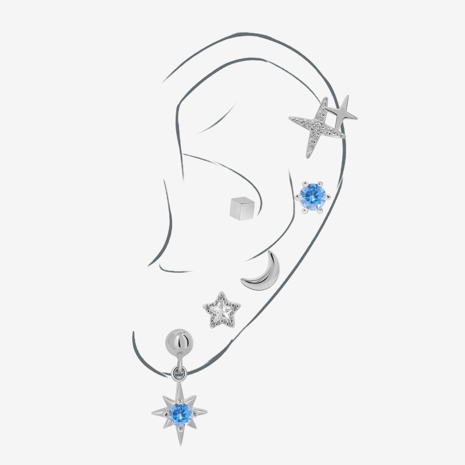 Azure Celeste Earrings Set