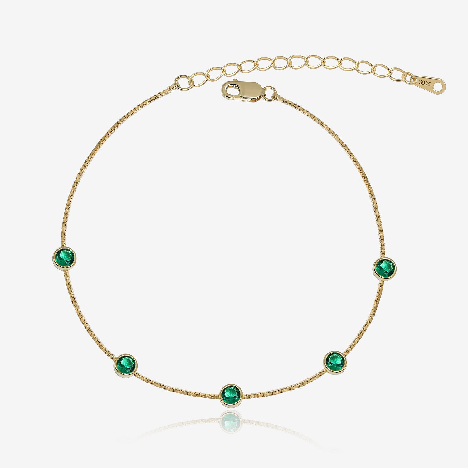 Minimalist Emerald Green Bracelet