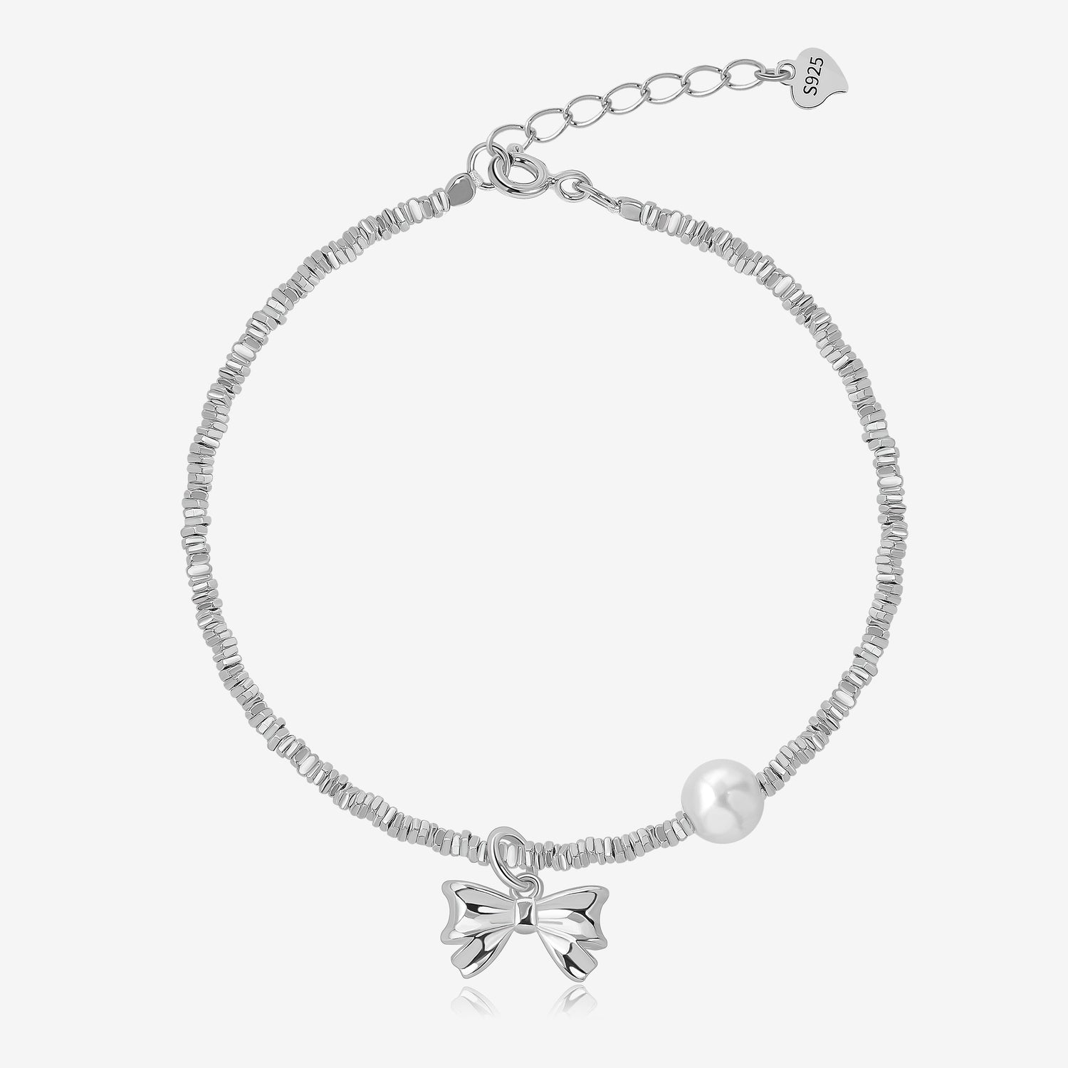 Elegant Bow and Pearl Bracelet