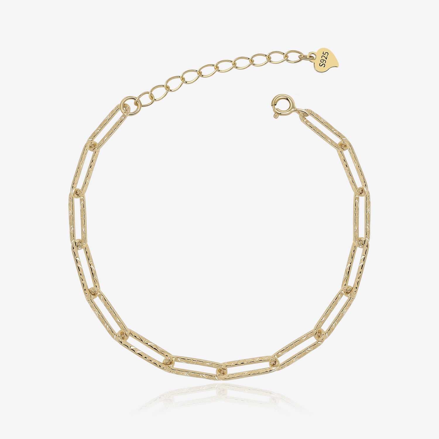 Textured Paperclip Chain Bracelet