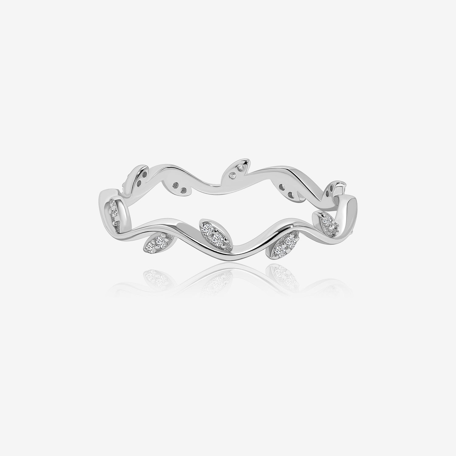 Little Diamonds Leaf Ring