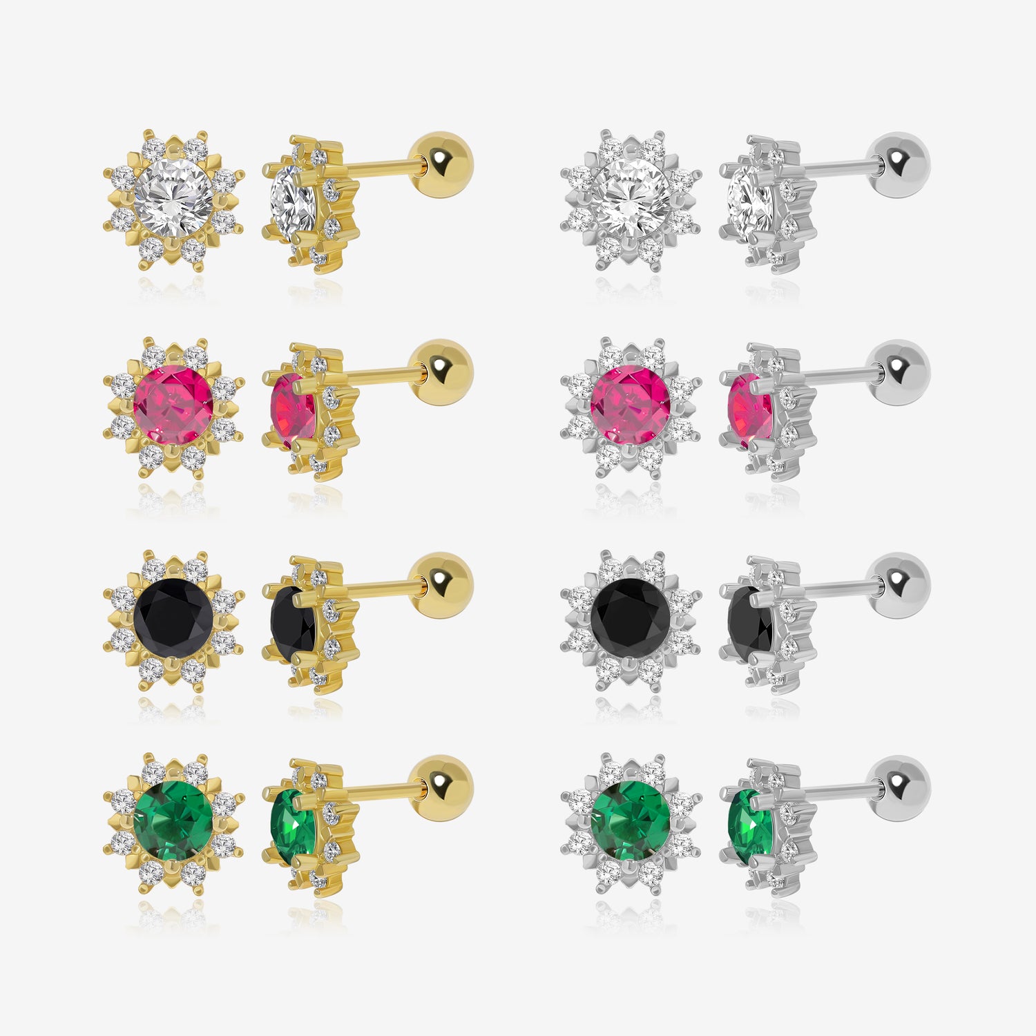 Radiant Sunburst Screw Back Earrings