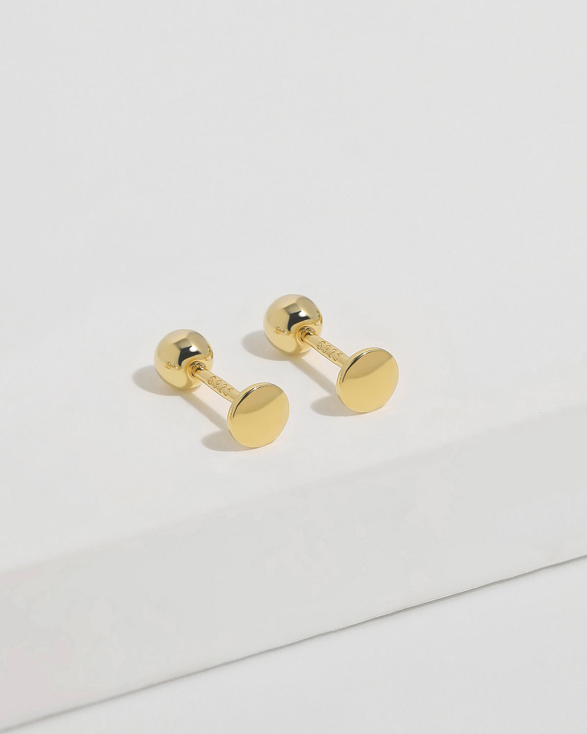 Round disc earrings from Minimalist Touch Earrings Set in 925 sterling silver with ball backs.