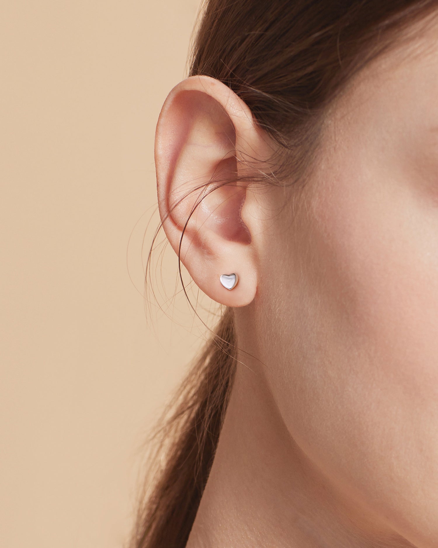 Simple Heart Screw Back Earrings