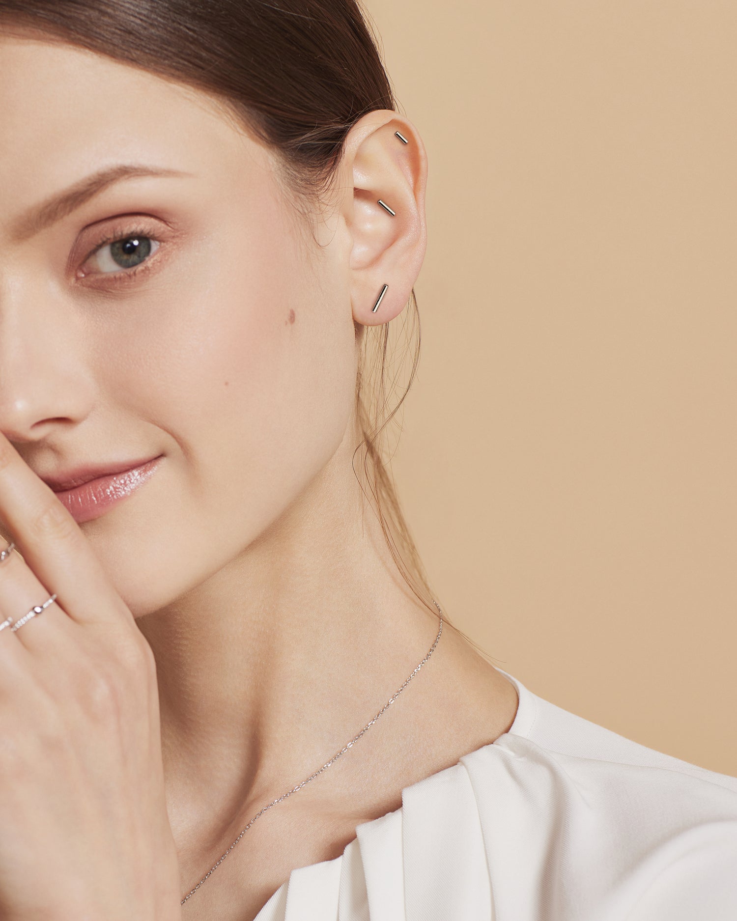 Tube Bar Screw Back Earrings