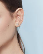 Model wearing butterfly earring from Spring Meadow Earrings Set in 925 sterling silver.