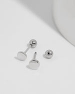 Round disc earrings from Chain Chic Earrings Set in 925 sterling silver with ball backs.