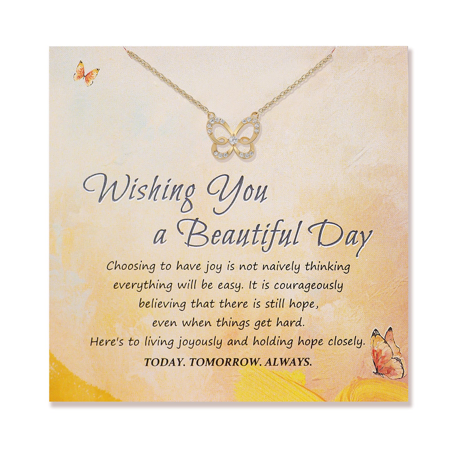 Wishing You A Beautiful Day Butterfly Necklace