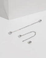 Threader chain earrings from Chain Chic Earrings Set in 925 sterling silver with ball ends.