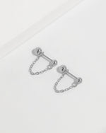 Double chain earrings from Chain Chic Earrings Set in 925 sterling silver with ball backs.