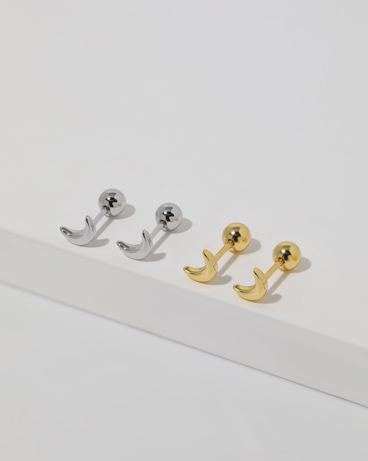 Moon Screw Back Earrings