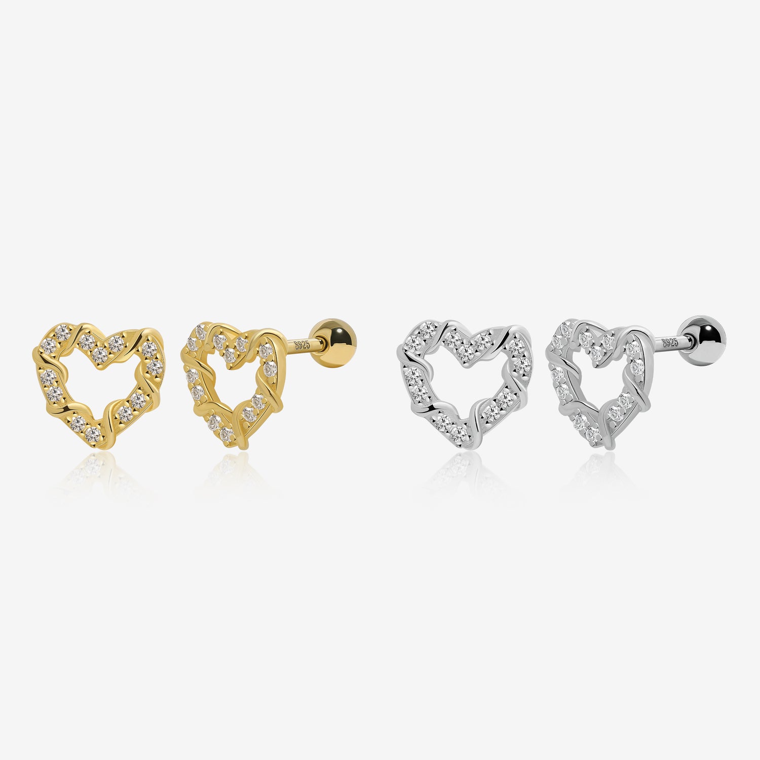 My Crush Heart Screw Back Earrings