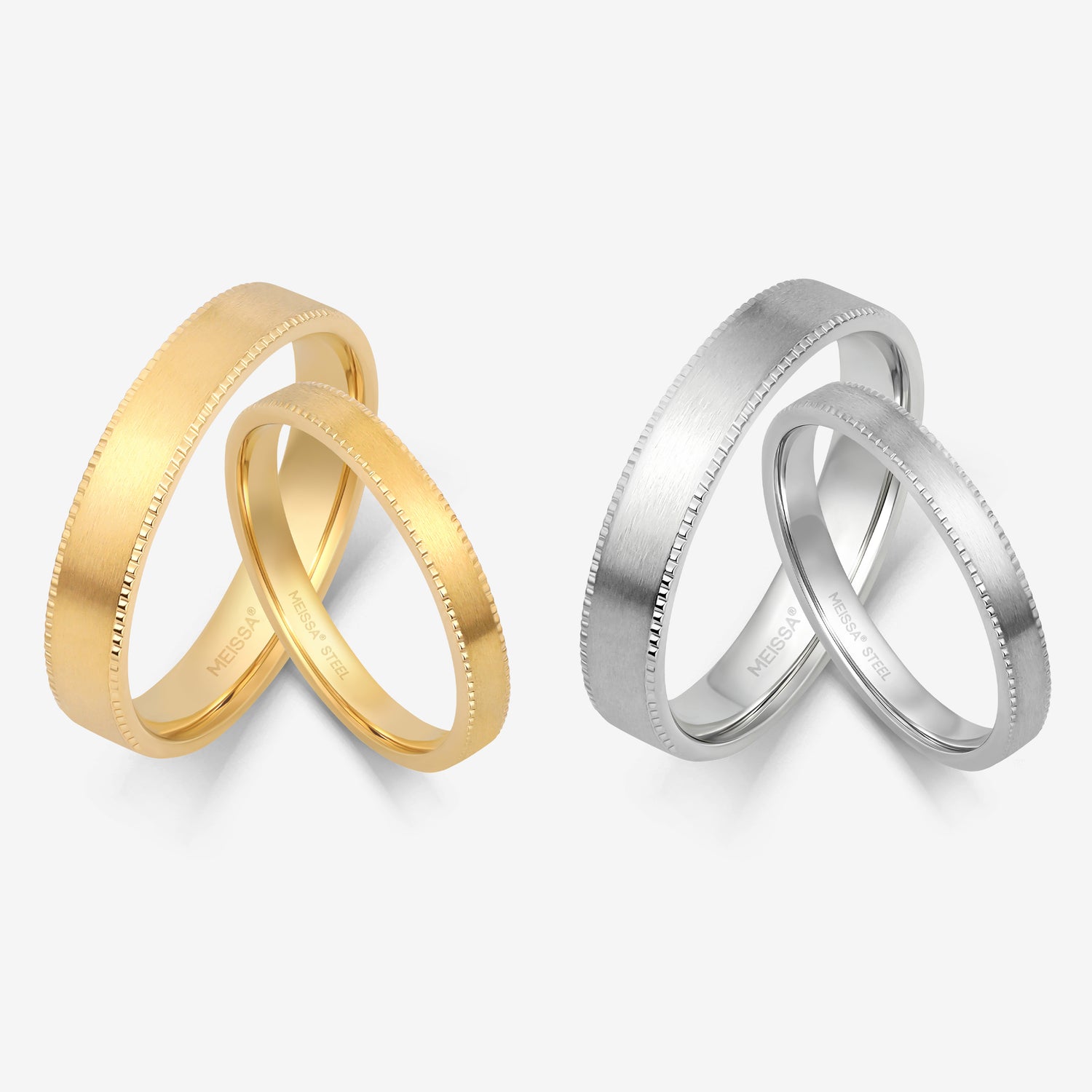 Simple Satin Finish Couples' Rings in Stainless Steel