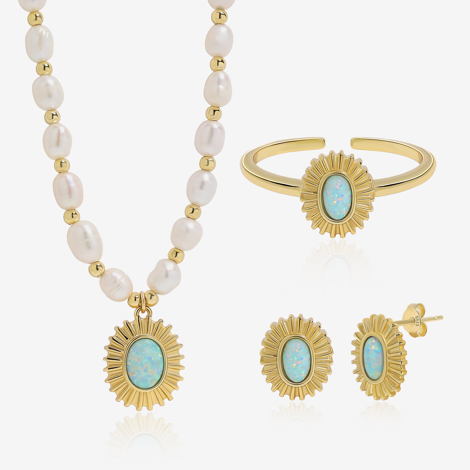Sunflare Opal Pearl Jewelry Set
