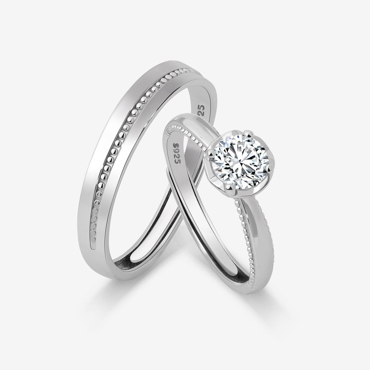 Aligned Hearts Couples' Rings