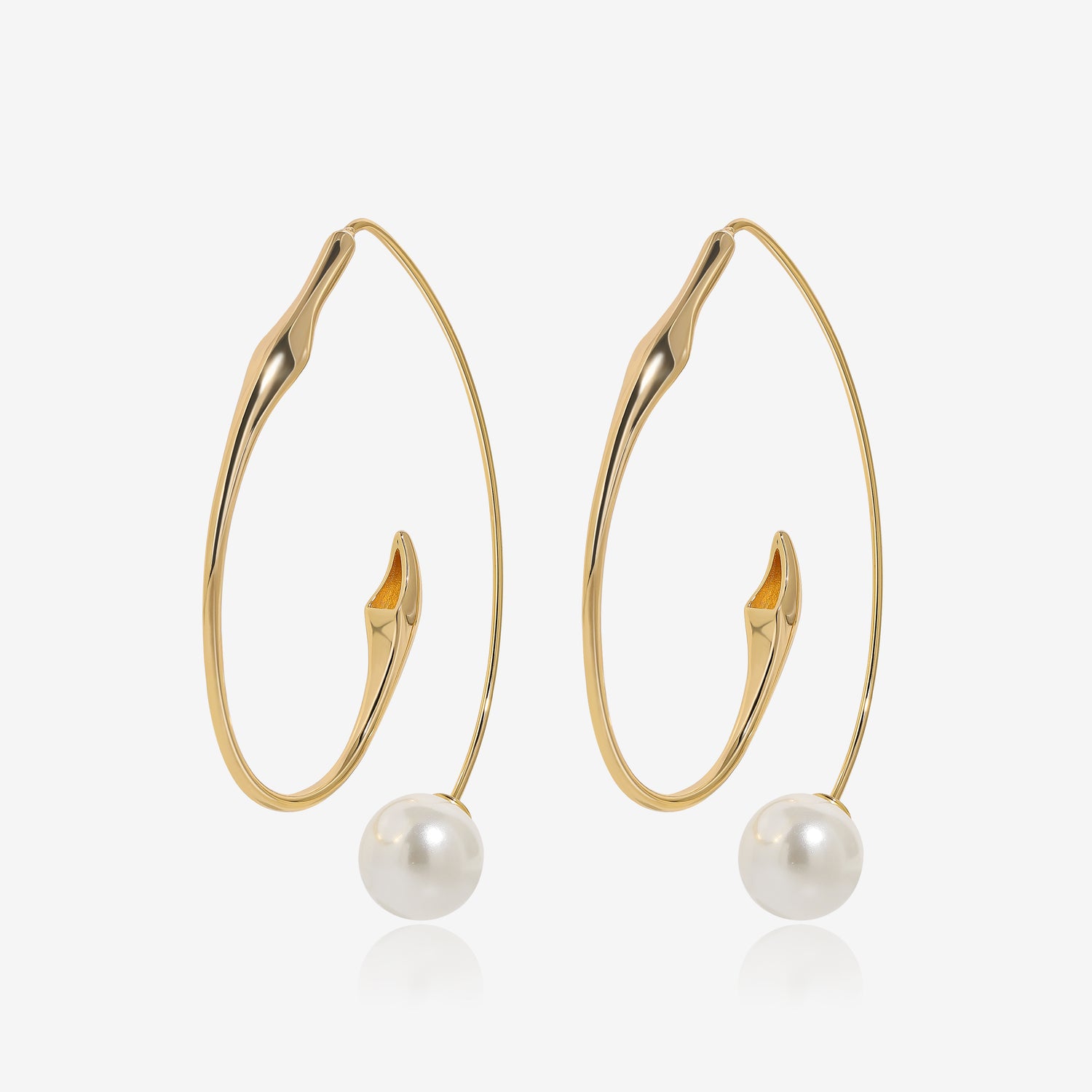 Pearl Curve Hoop Earrings