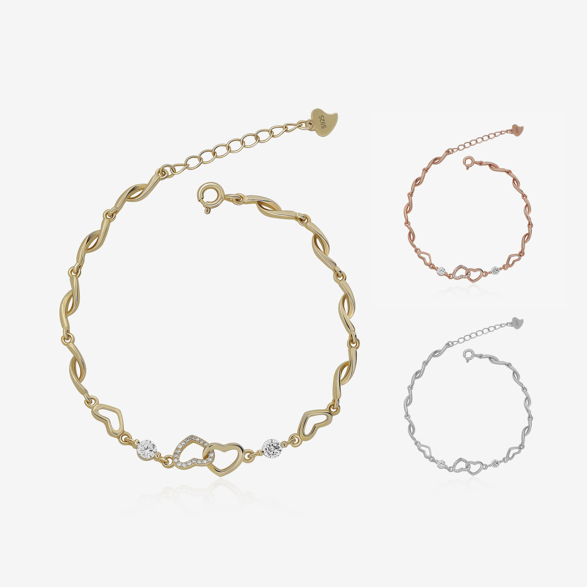 Heart Link Diamond Bracelet