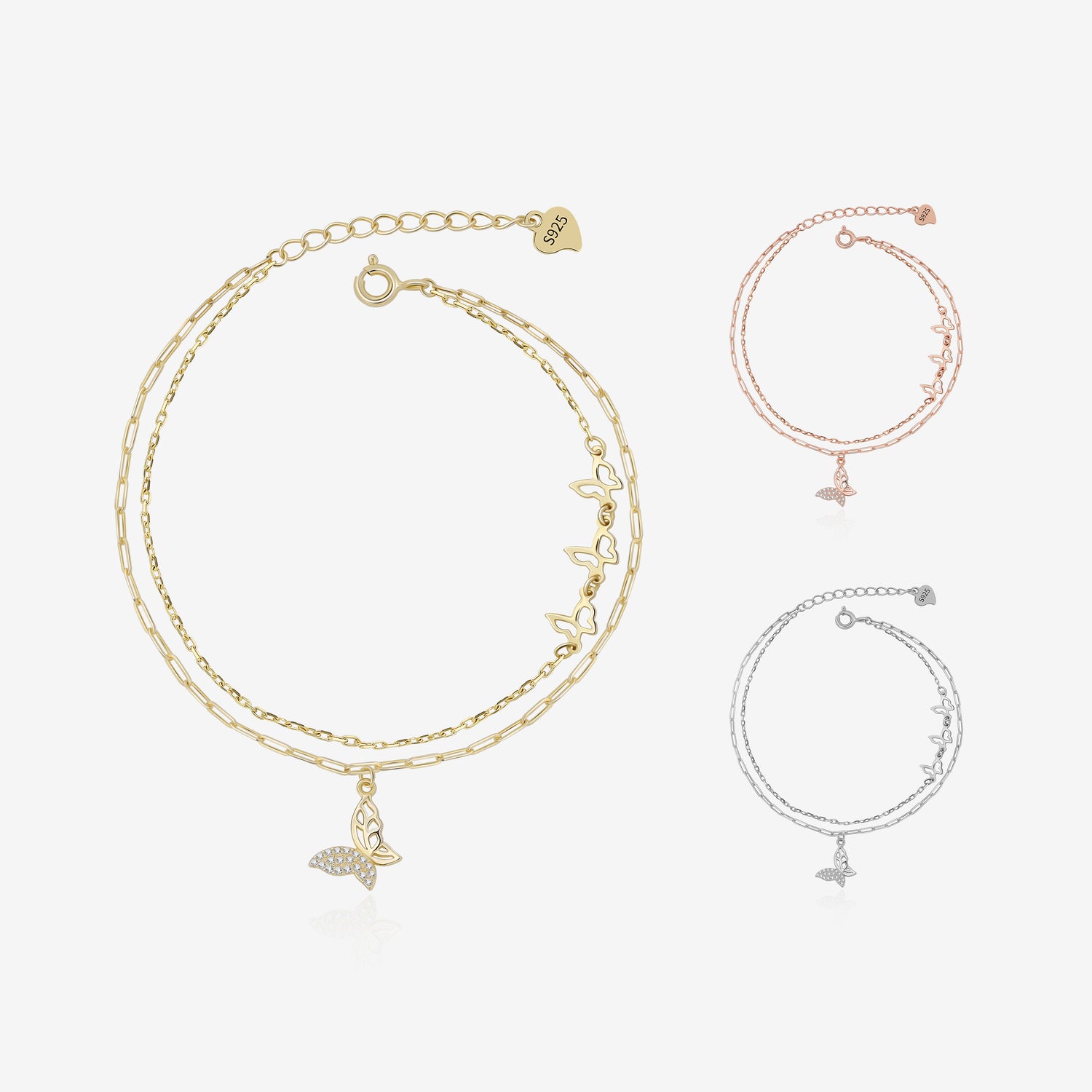 Double-Layer Butterfly Bracelet
