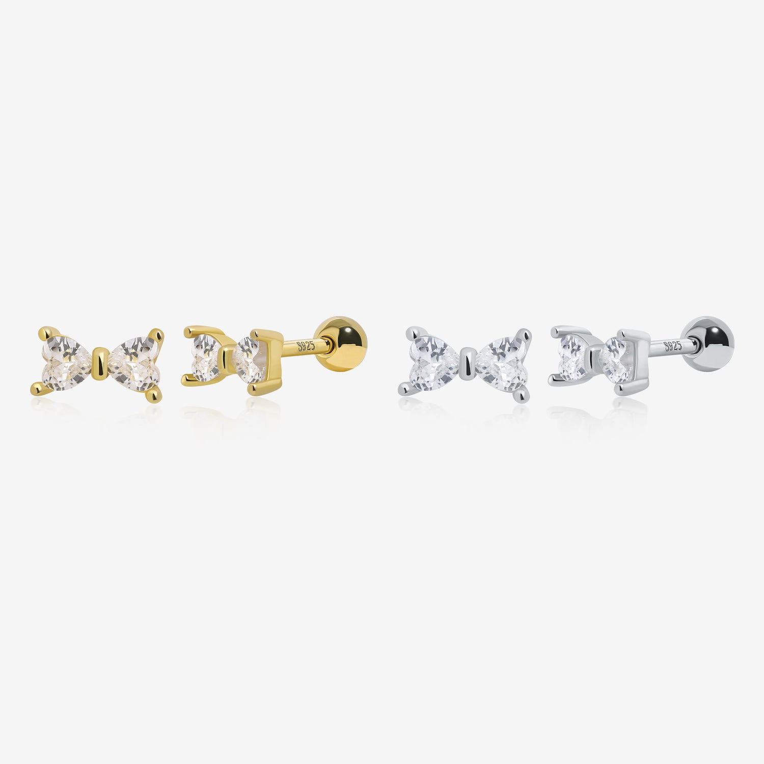 Mini Bow Screw Back Earrings