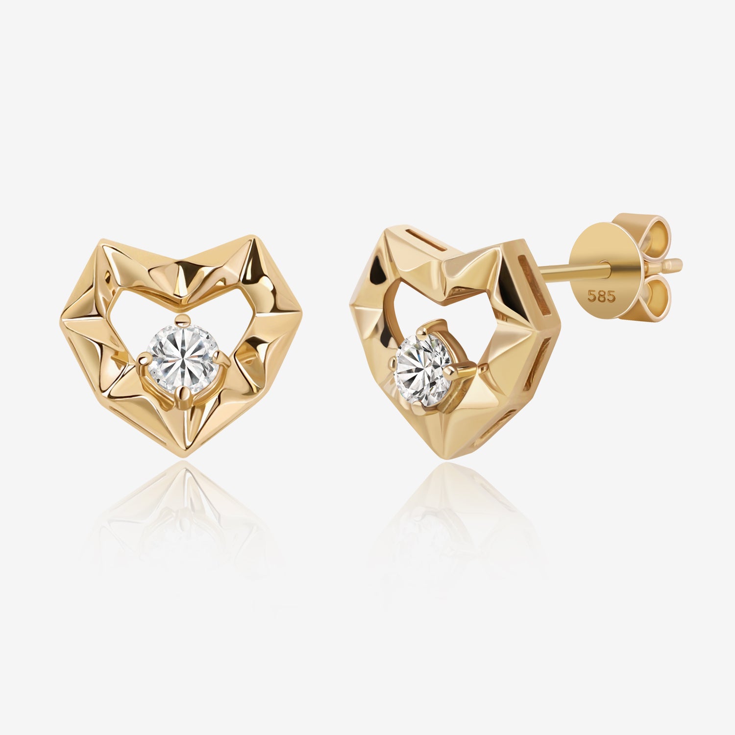 Fearless Heart Stud Earrings