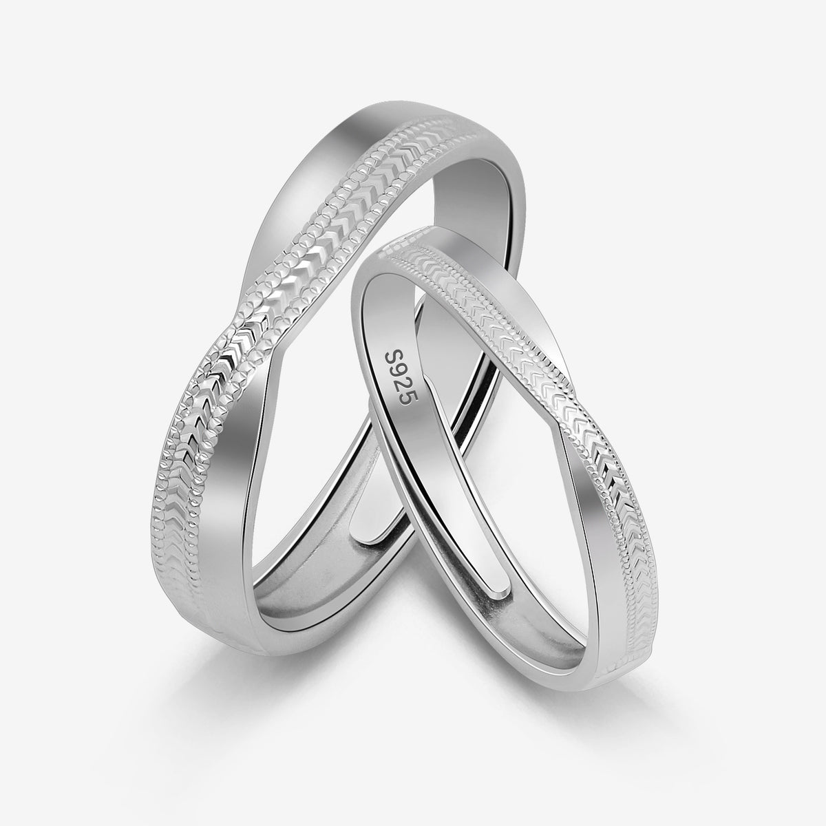 Endless Weave Couples' Rings