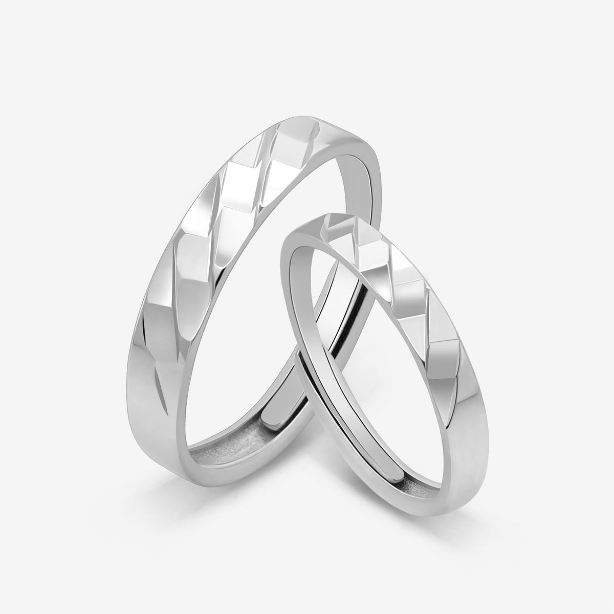 Carved Light Couples' Rings