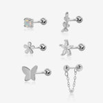 Back and side view of Spring Meadow Earrings Set in 925 sterling silver showing ball back closures.