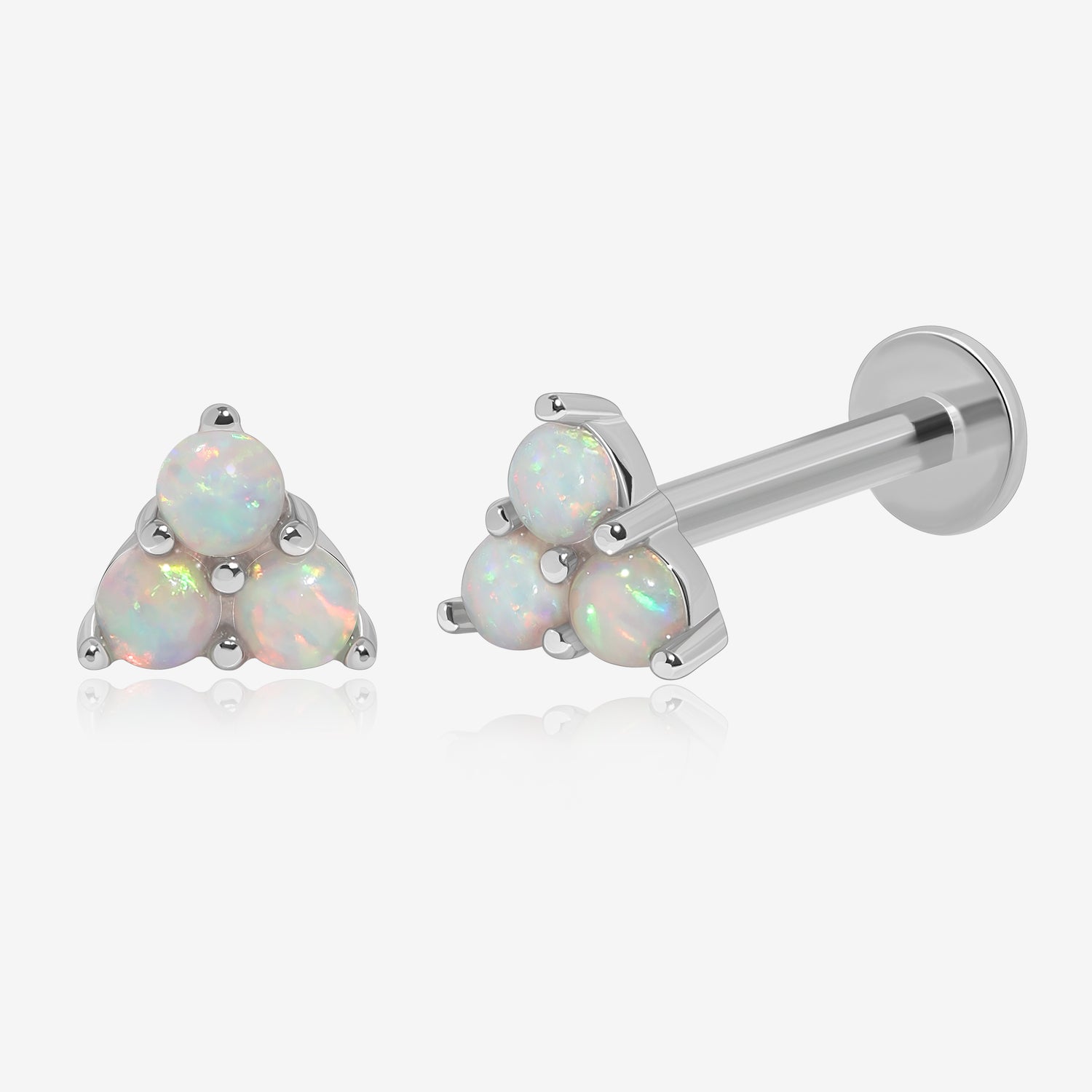 Prism Opal Triangle Screw Back Earrings