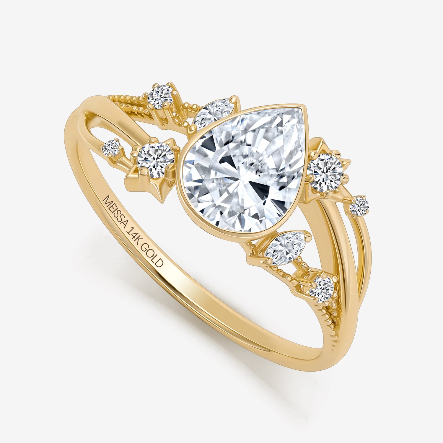 Nebula Shine Pear Ring