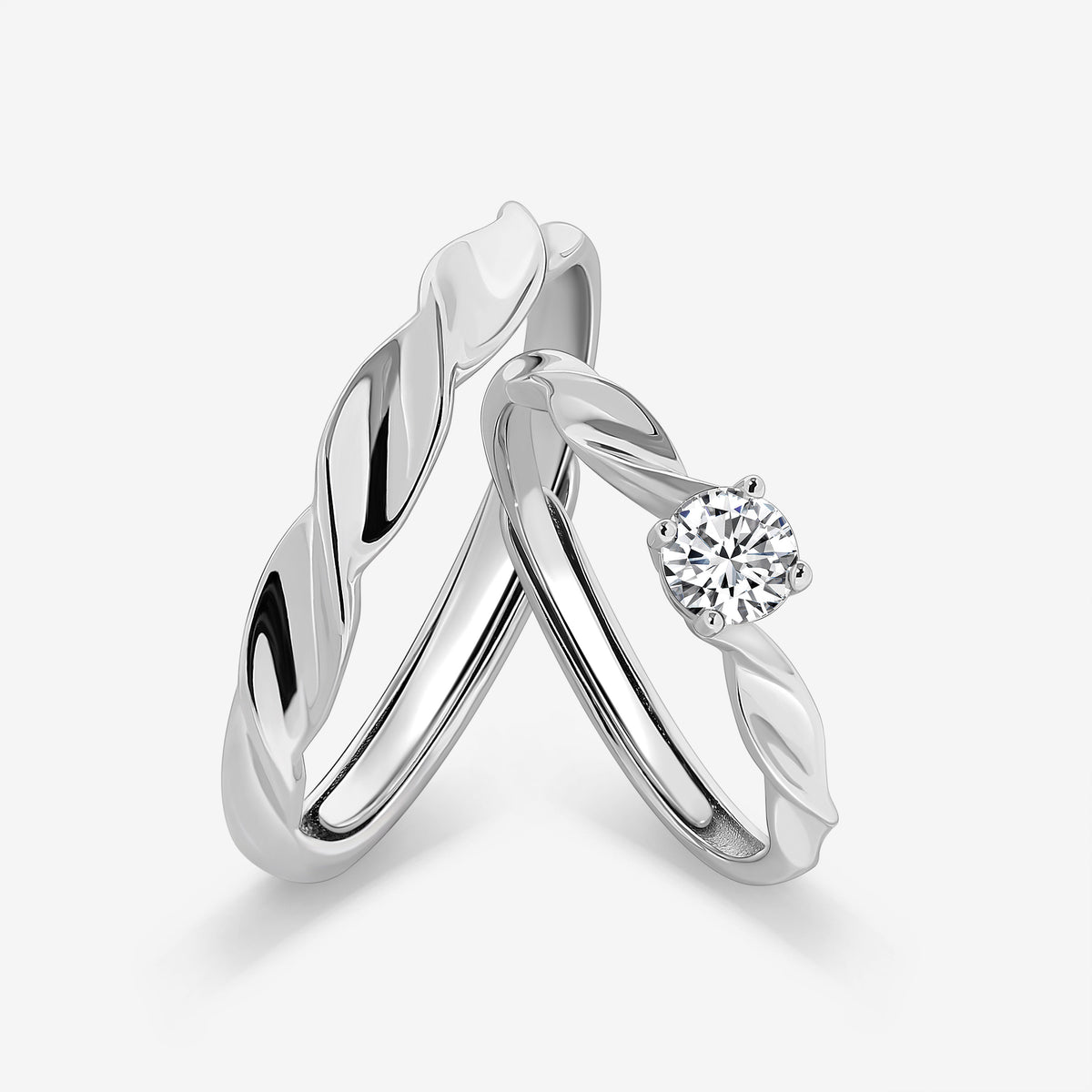 Infinite Love Twist Couples' Rings