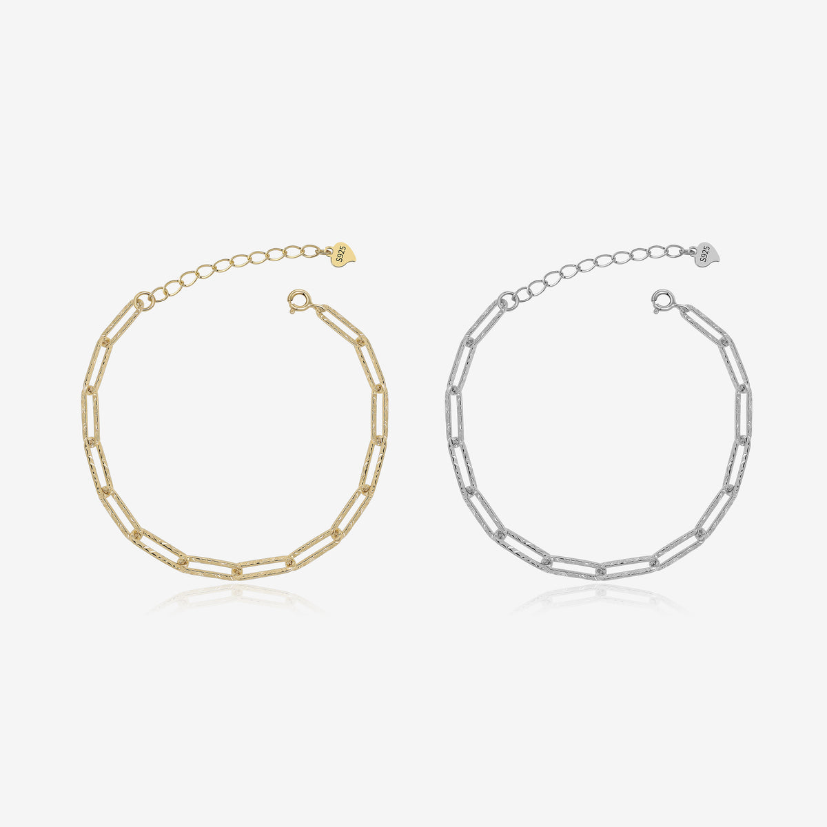 Textured Paperclip Chain Bracelet