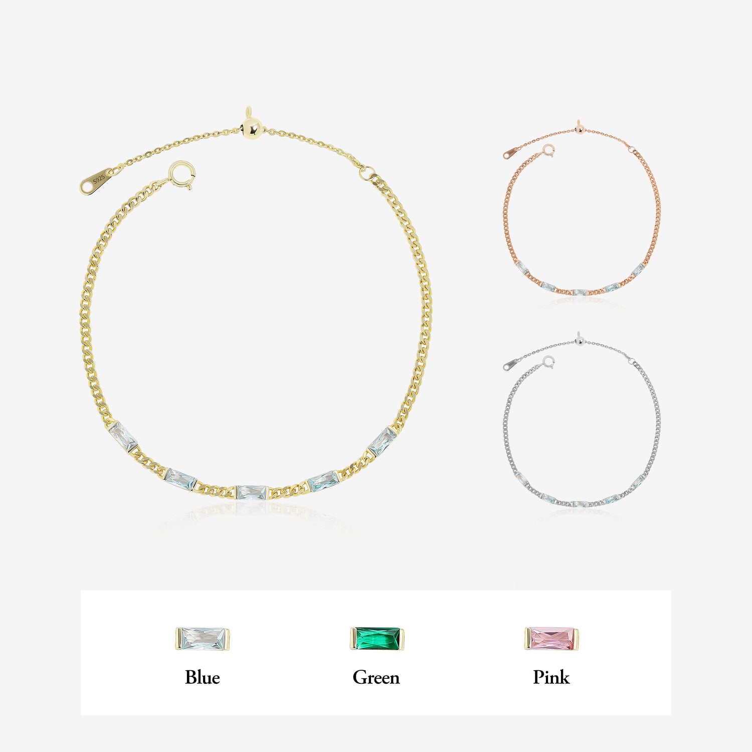 Radiant Baguette Gem Bracelet