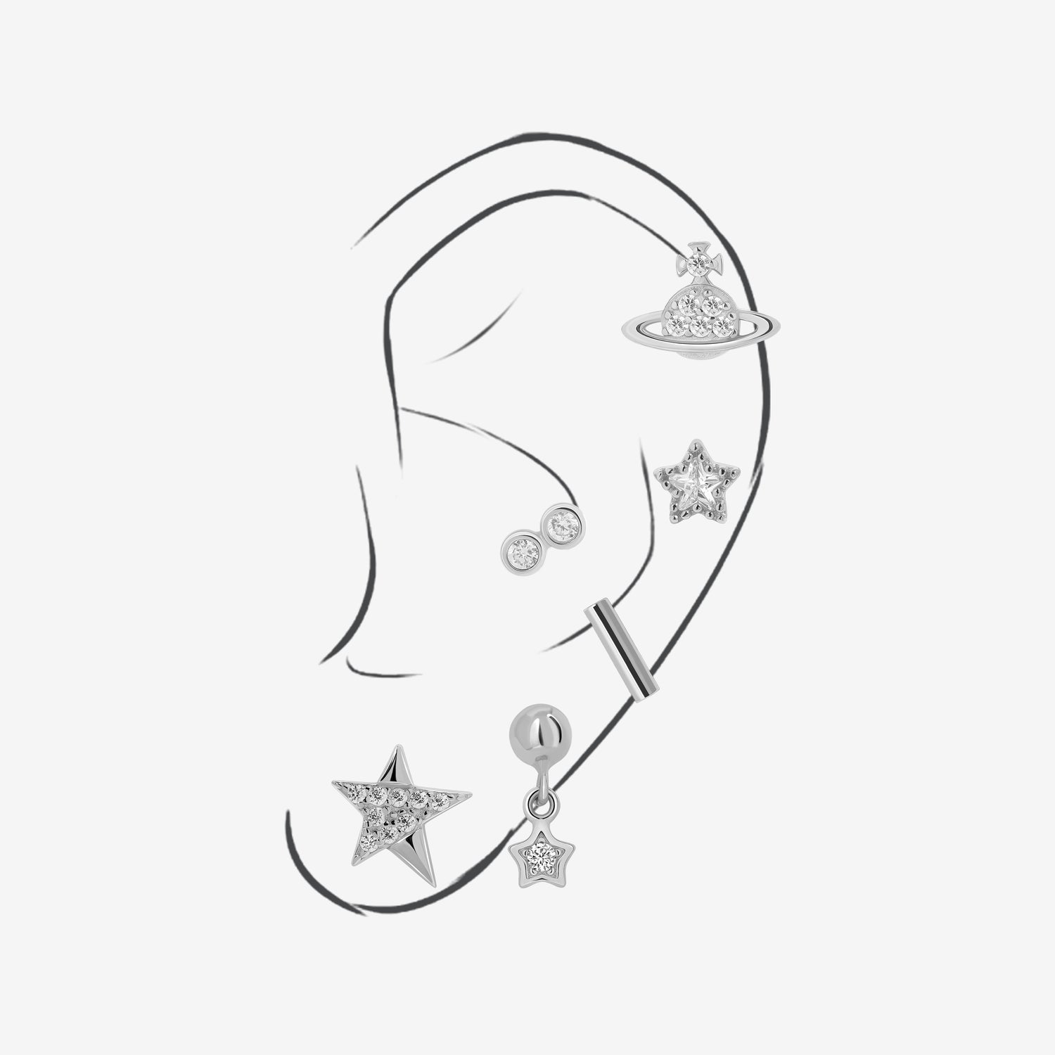Cosmic Orbit Earrings Set