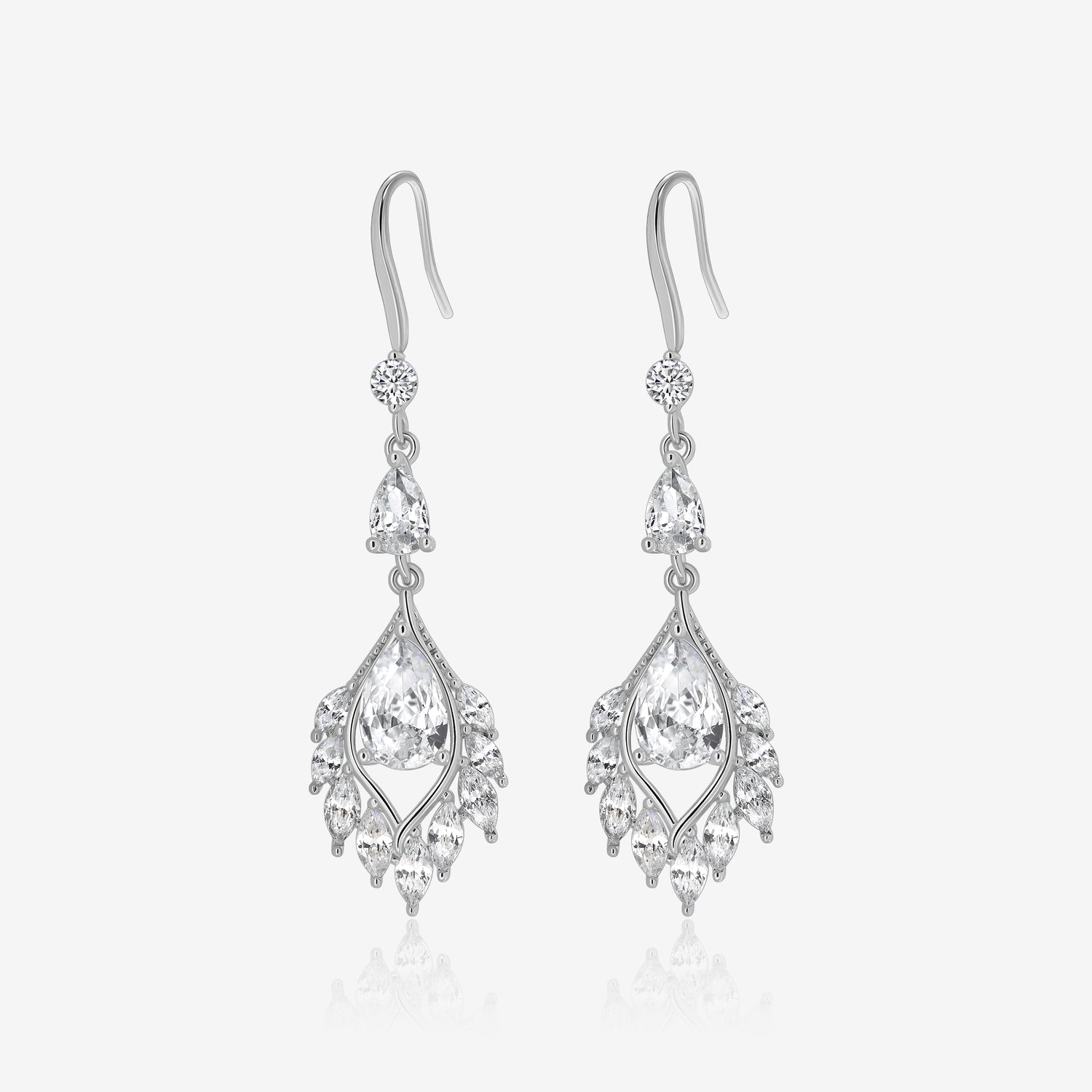 Crystal Teardrop Chandelier Earrings