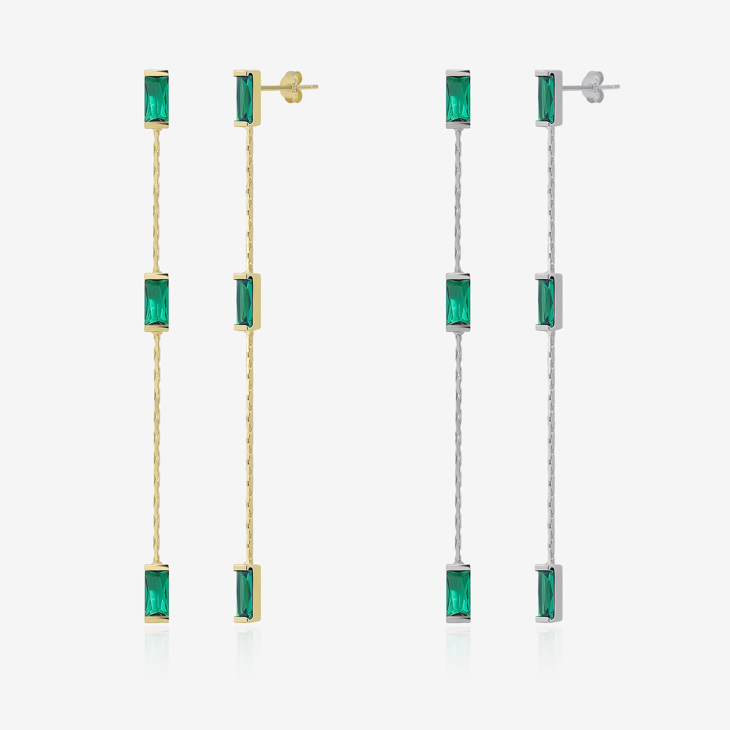 Minimalist Emerald Green Earrings