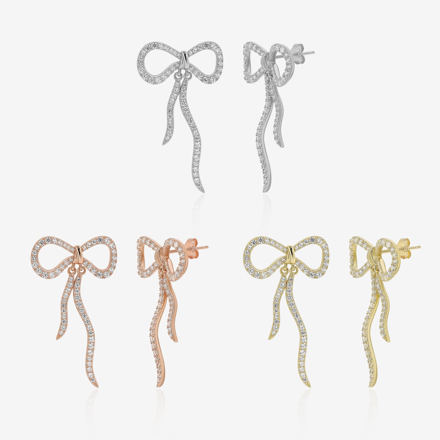 Glittering Bow Earrings
