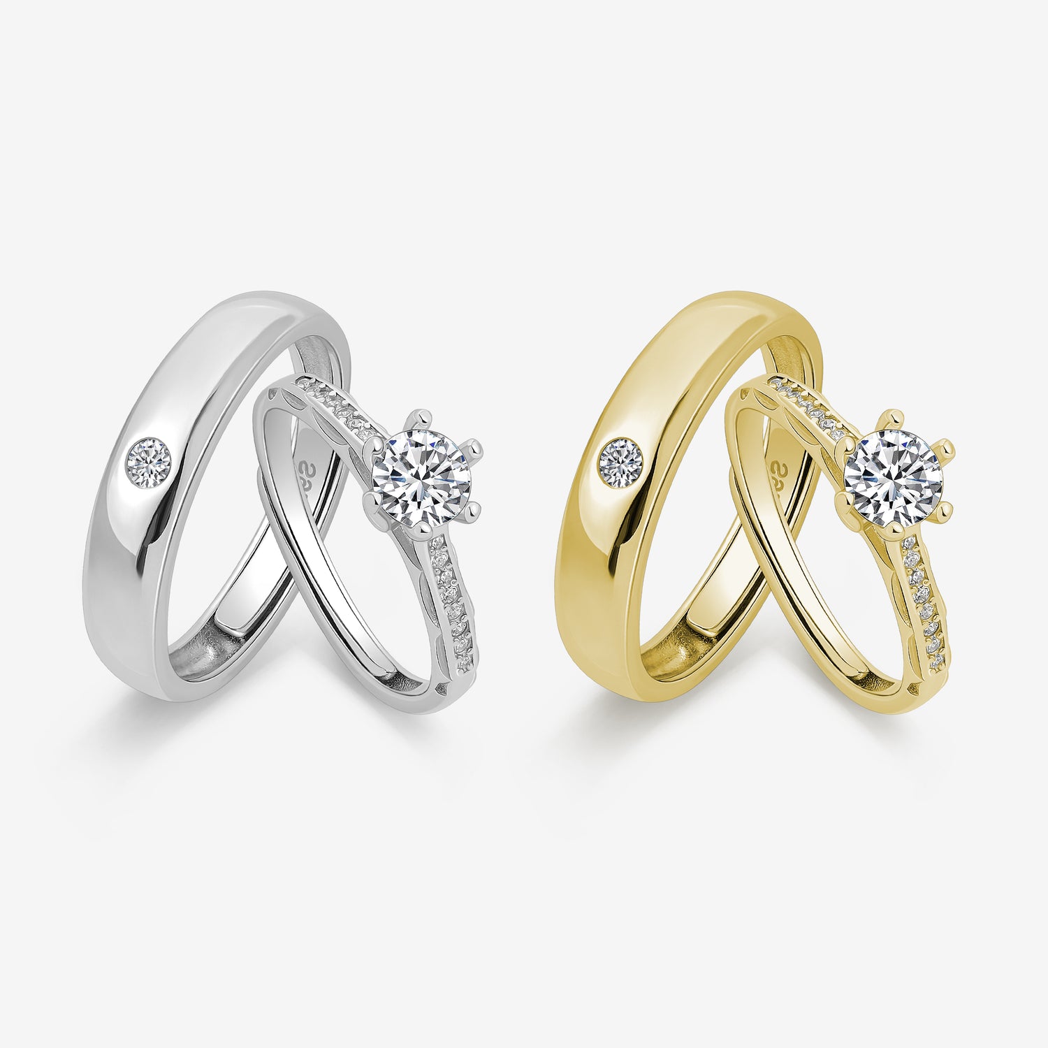 Enduring Spark Couples' Rings
