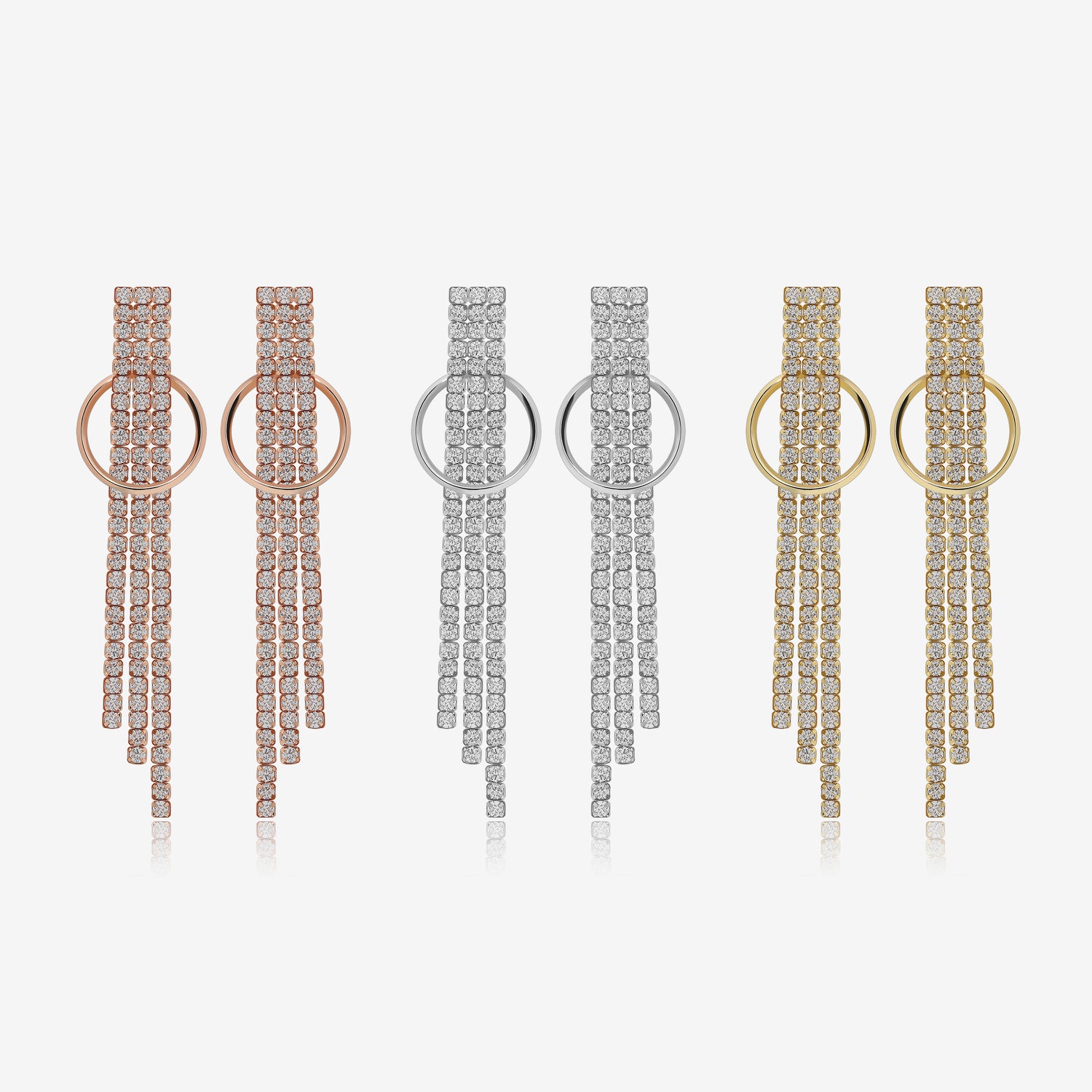 Radiant Rain Diamond Earrings