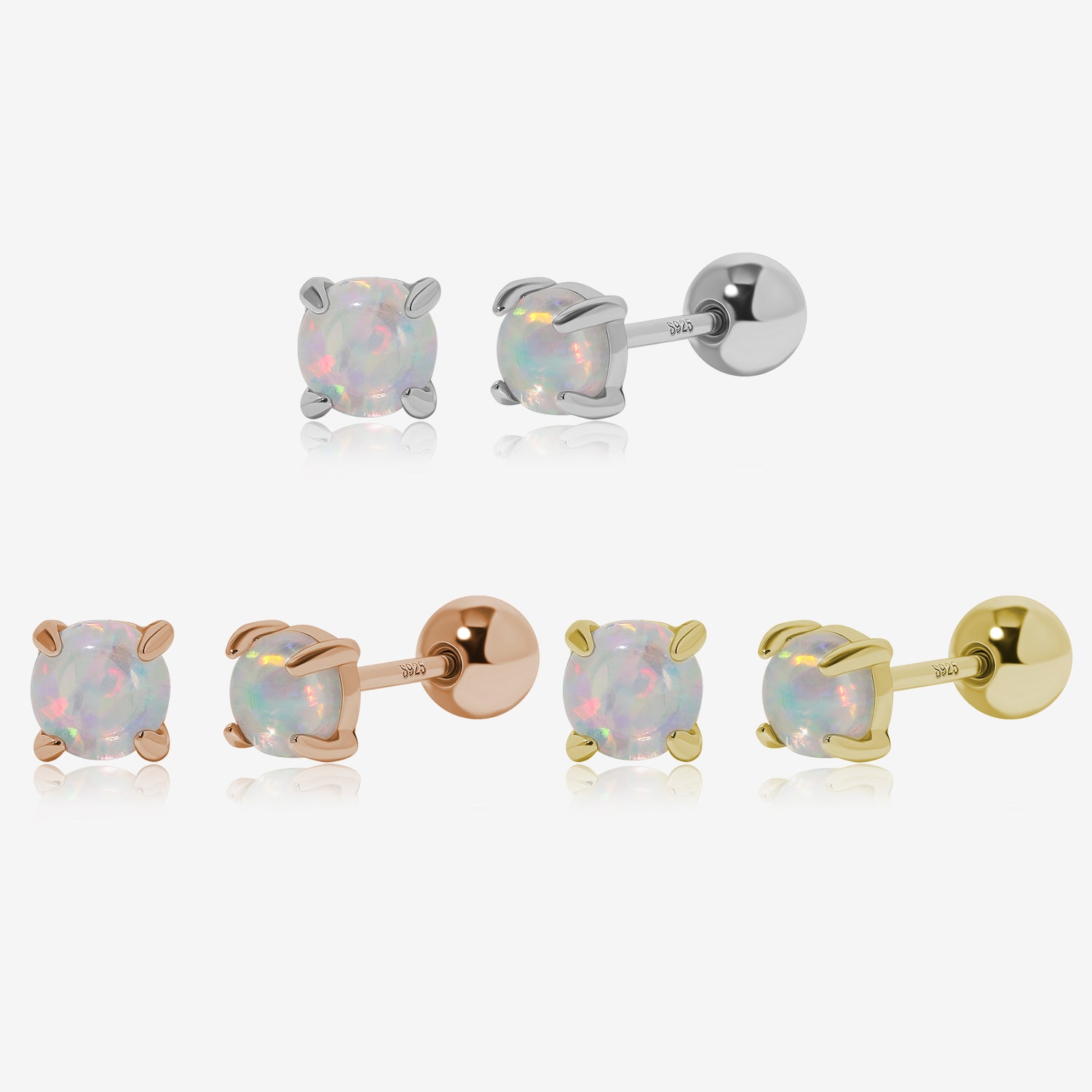Opal Screw Back Earrings