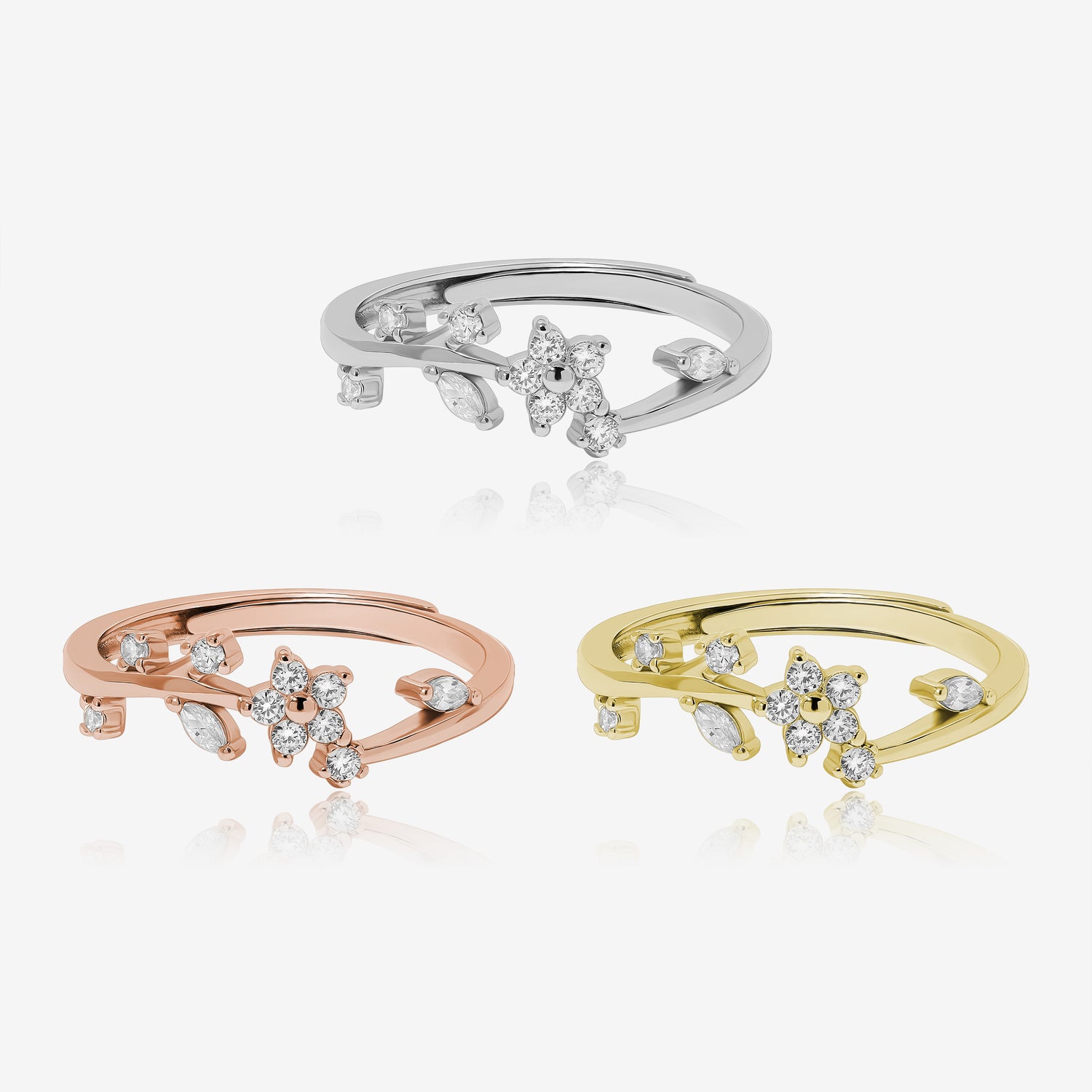 Elegant Flower Vine Ring