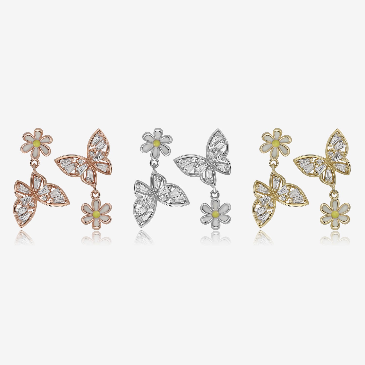 Floral Butterfly Earrings