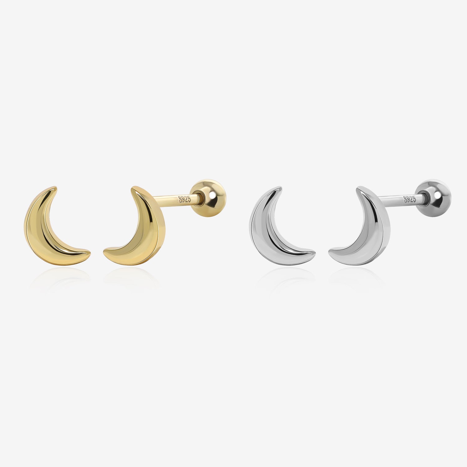 Moon Screw Back Earrings