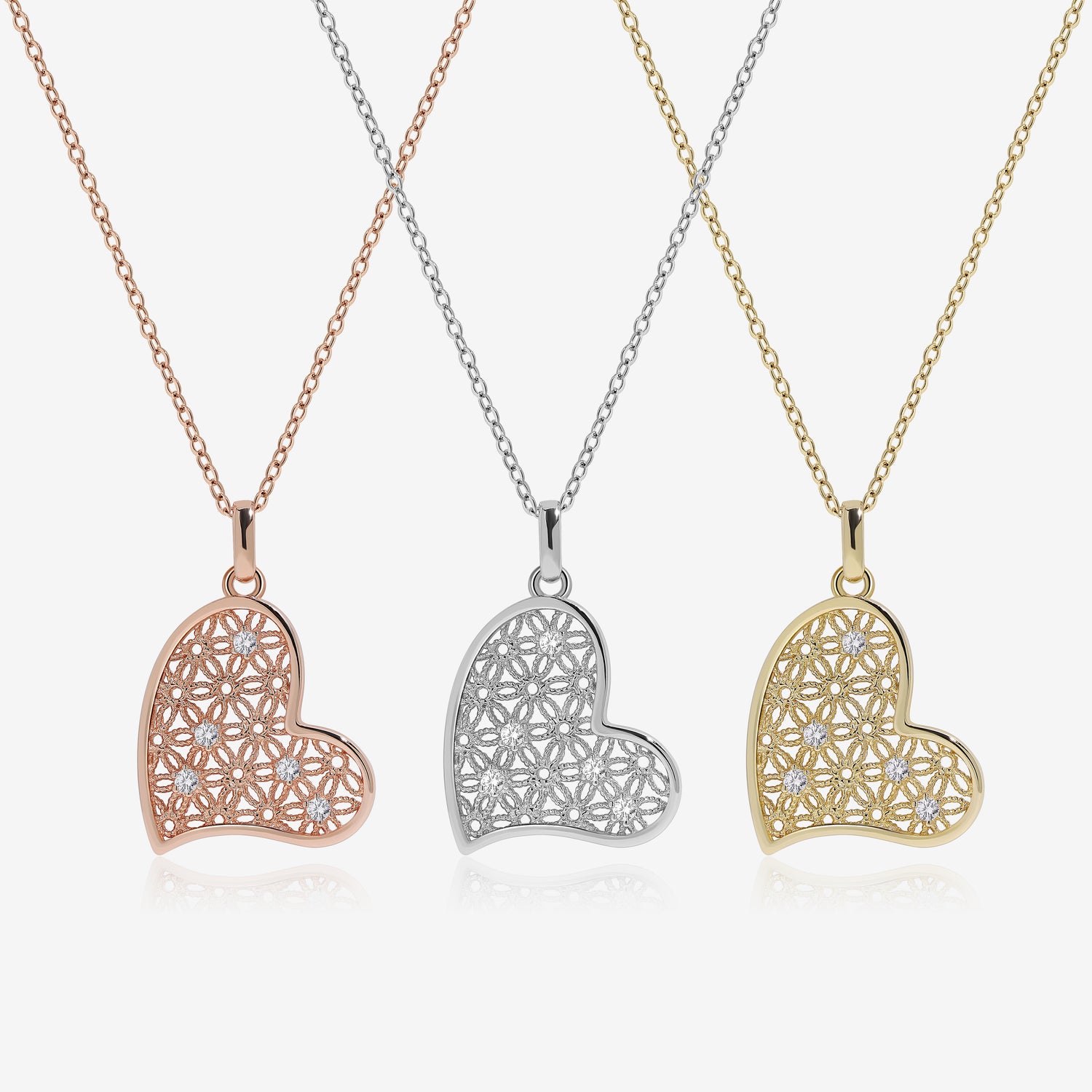 Heart of Flowers Diamond Necklace