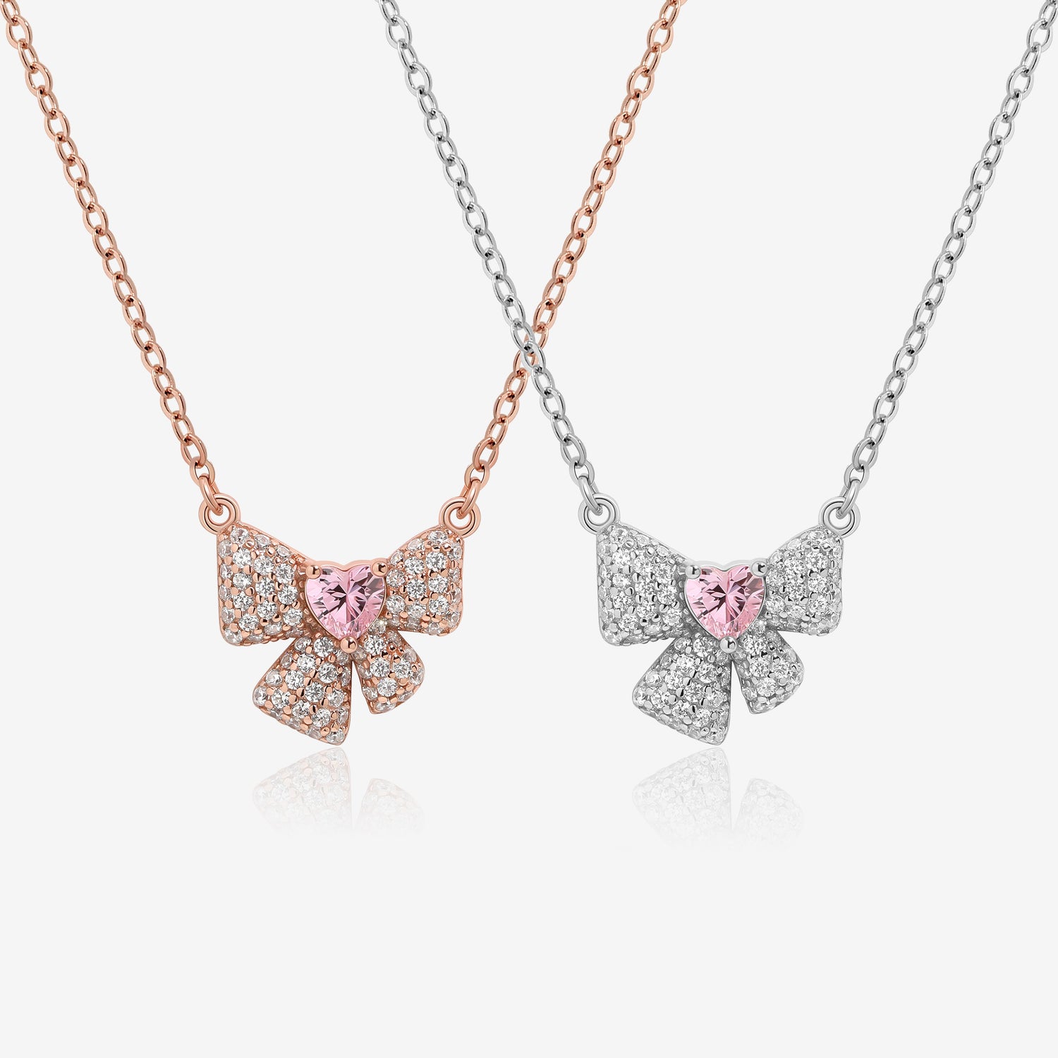 Sweetheart Sparkle Bow Necklace