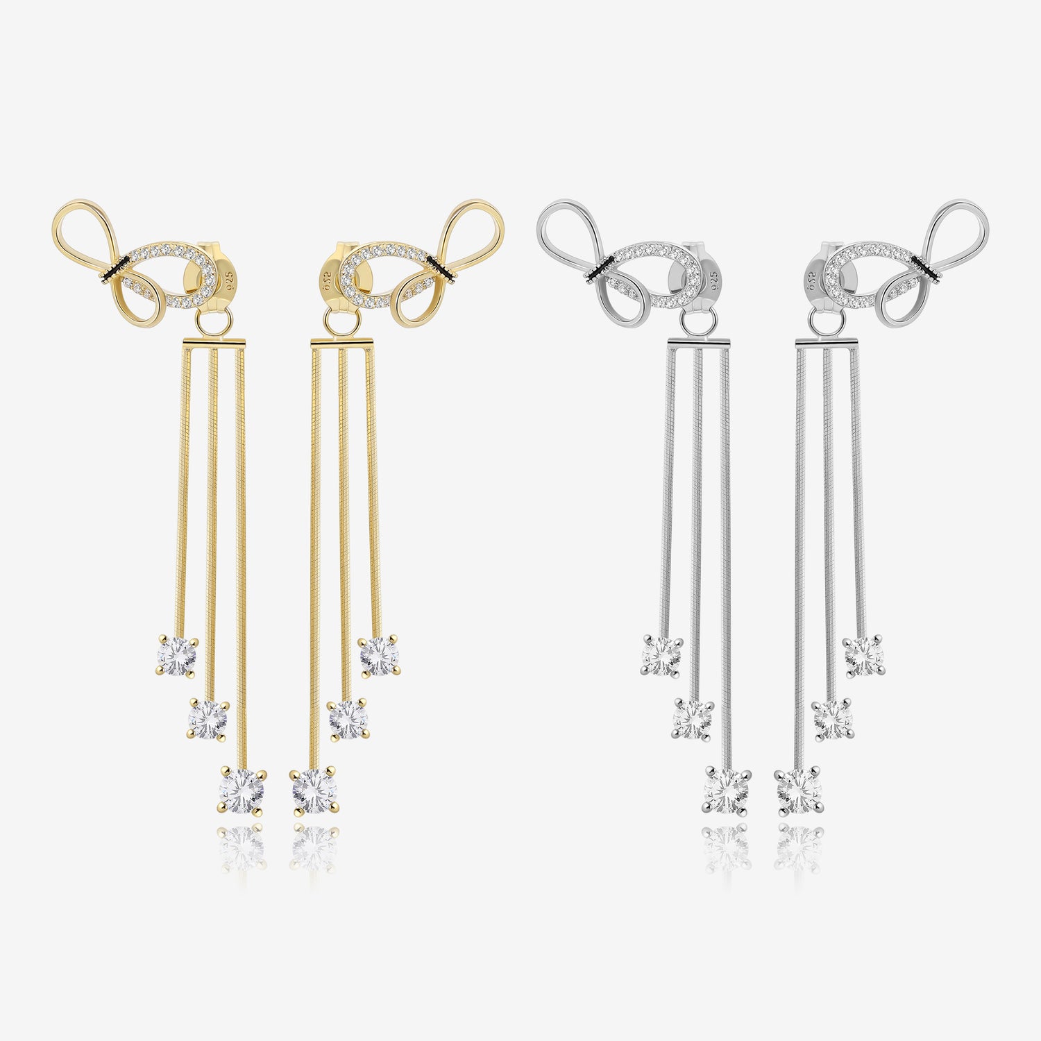 Multi-Use Bow Diamond Earrings