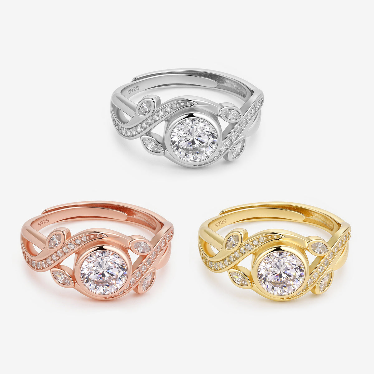 Leaf Halo Ring