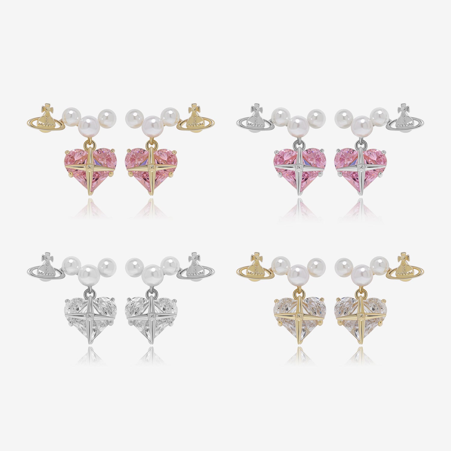 Planet Heart Pearl Earrings
