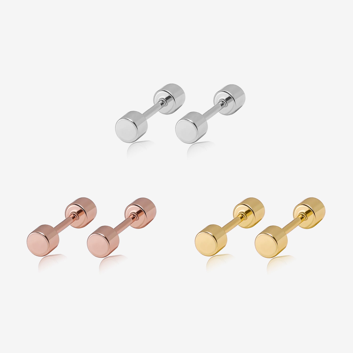 Chic Flat Screw Back Earrings